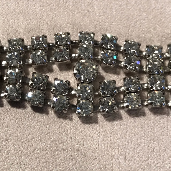 Vintage 50’s Clear Crystal Rhinestone Bracelet 8” - Picture 3 of 8